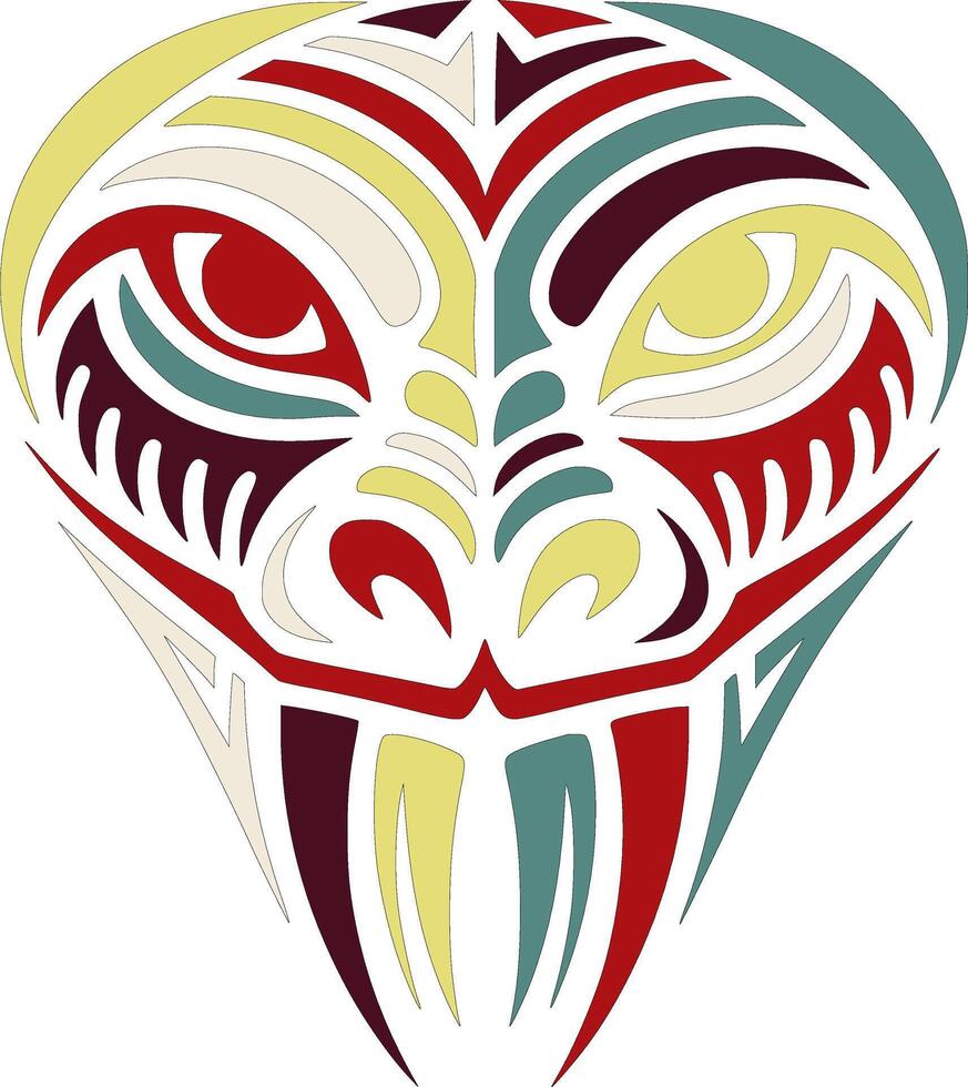 Ancient Tribal Black Mamba Face Design vector