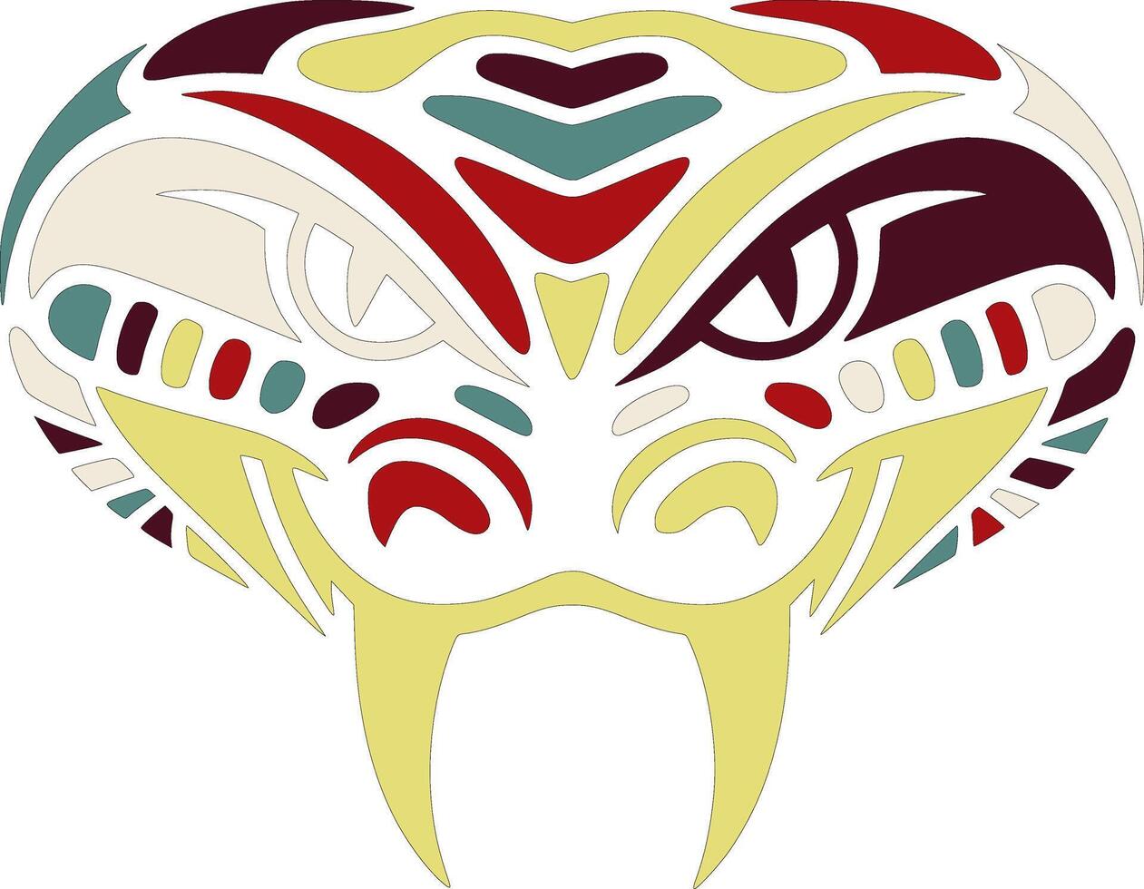 Mystical Tribal Gaboon Viper Face Design vector