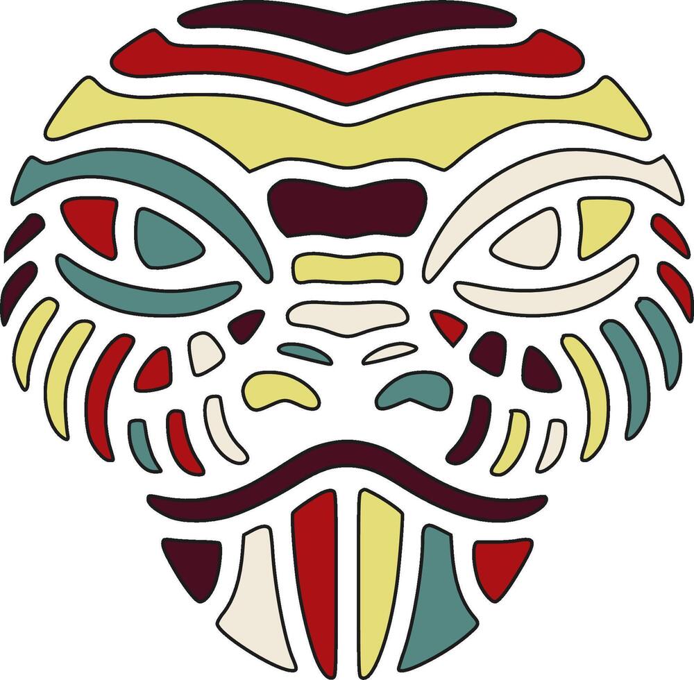 Stylized Tribal Anaconda Face Design vector