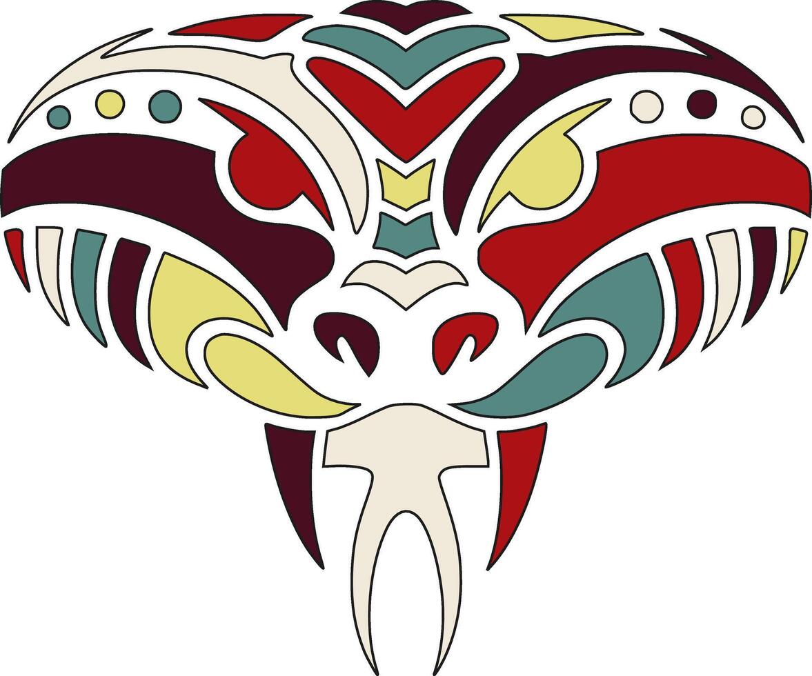 Iconic Tribal Gaboon Viper Face Design vector