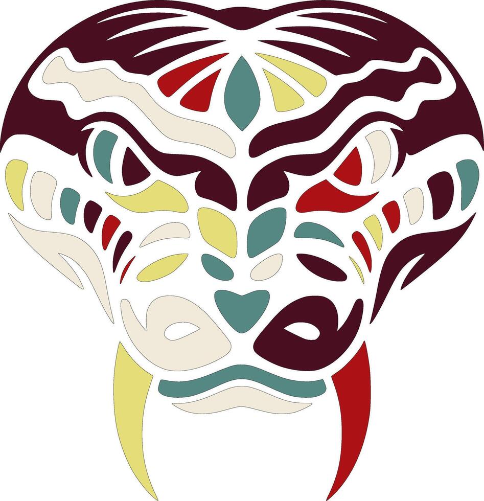 Green Tree Python Face Design vector