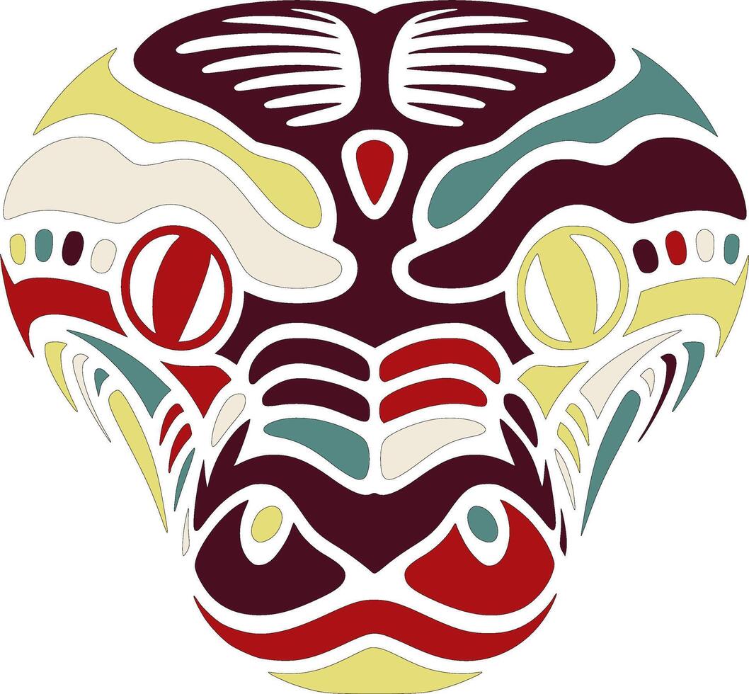 Ancient Green Tree Python Face Design vector
