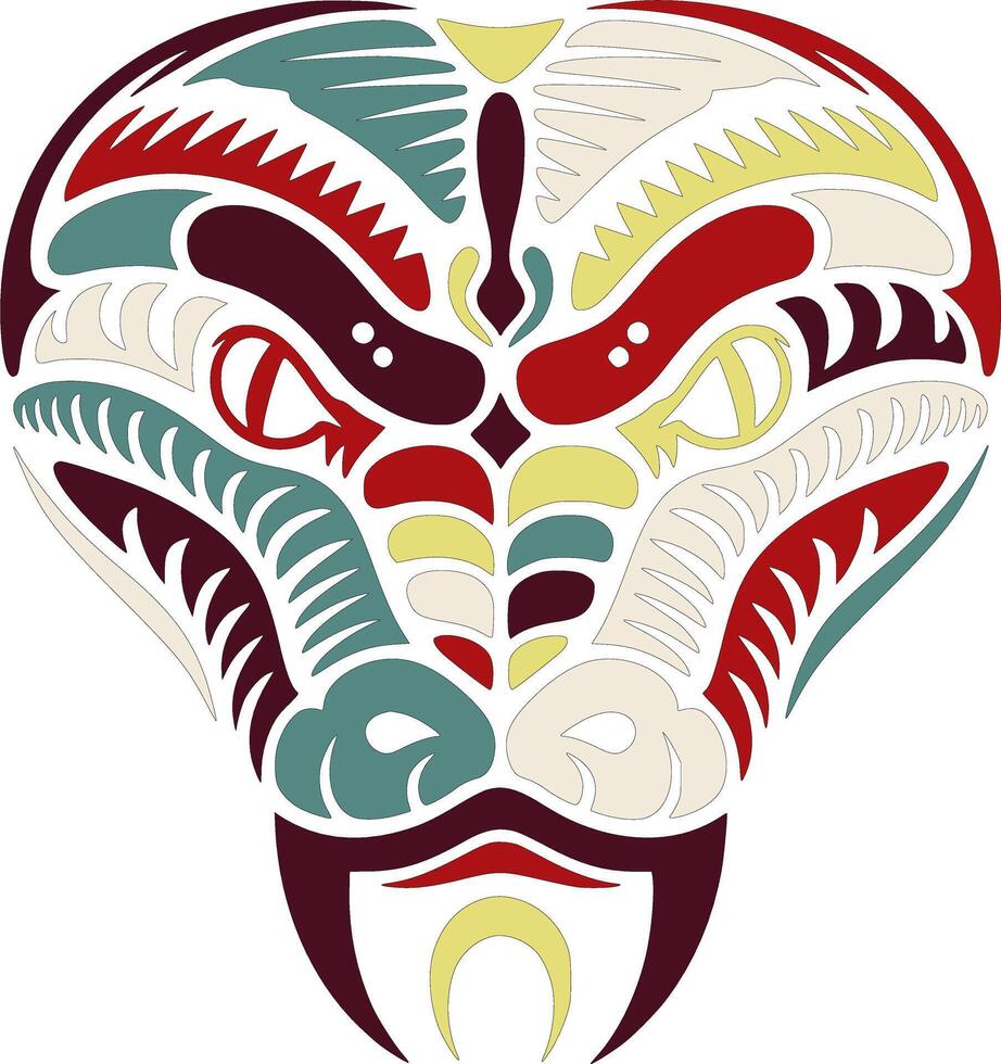 Mystical Green Tree Python Face Design vector