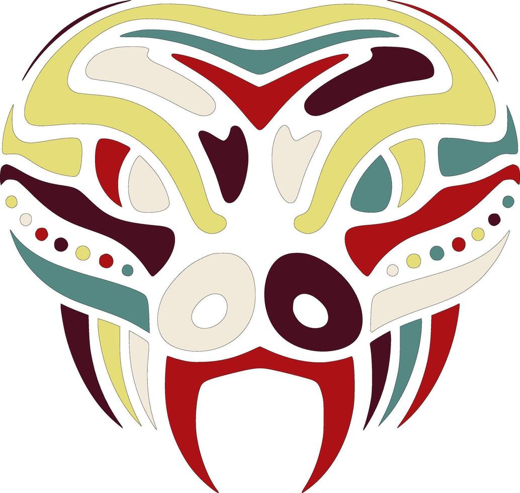 Ancient Emerald Tree Boa Face Design vector