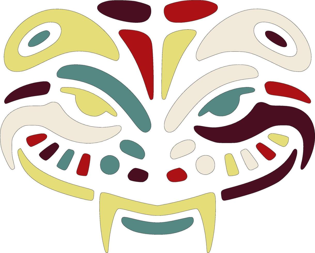 Ancient Stylized Tribal Hellbender Face Design vector