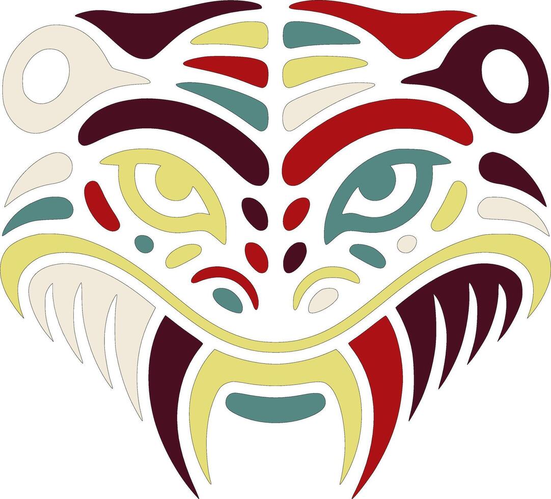 Iconic Stylized Tribal Hellbender Face Design vector