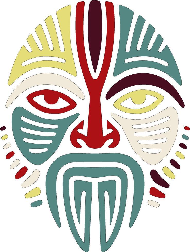 Ancient Stylized Tribal Olm Face Design vector
