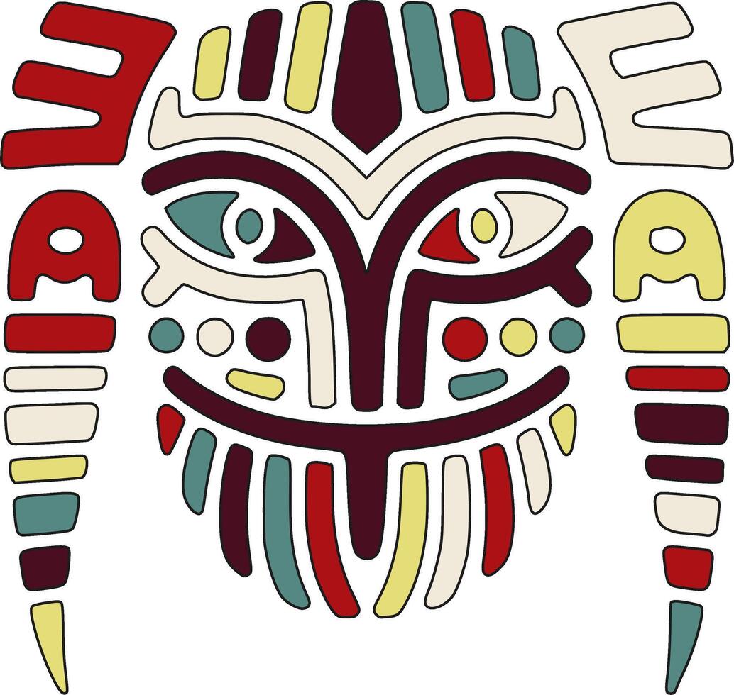 Mystical Stylized Tribal Olm Face Design vector