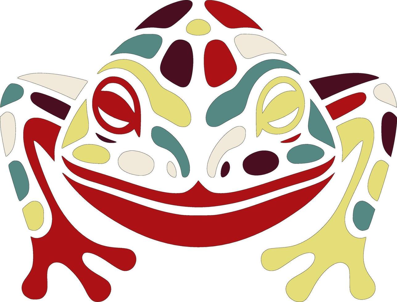 Poison Dart Frog Face Design vector