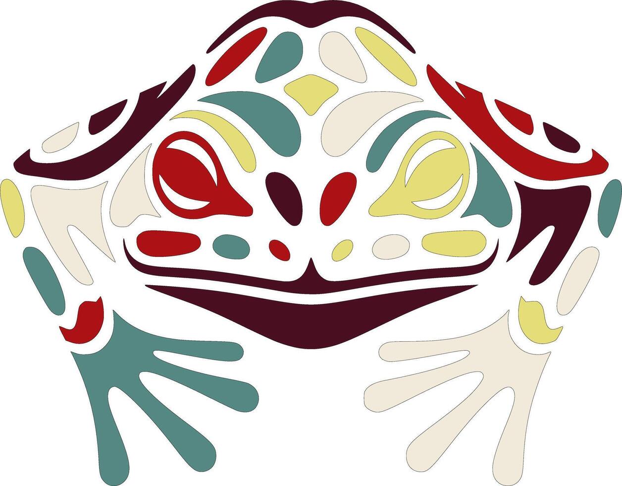 Mystical Poison Dart Frog Face Design vector