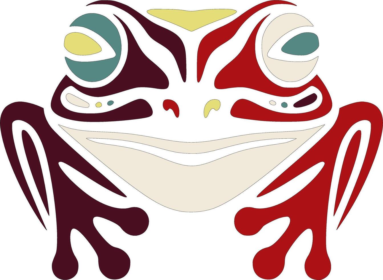 Ancient Redeyed Tree Frog Face Design vector