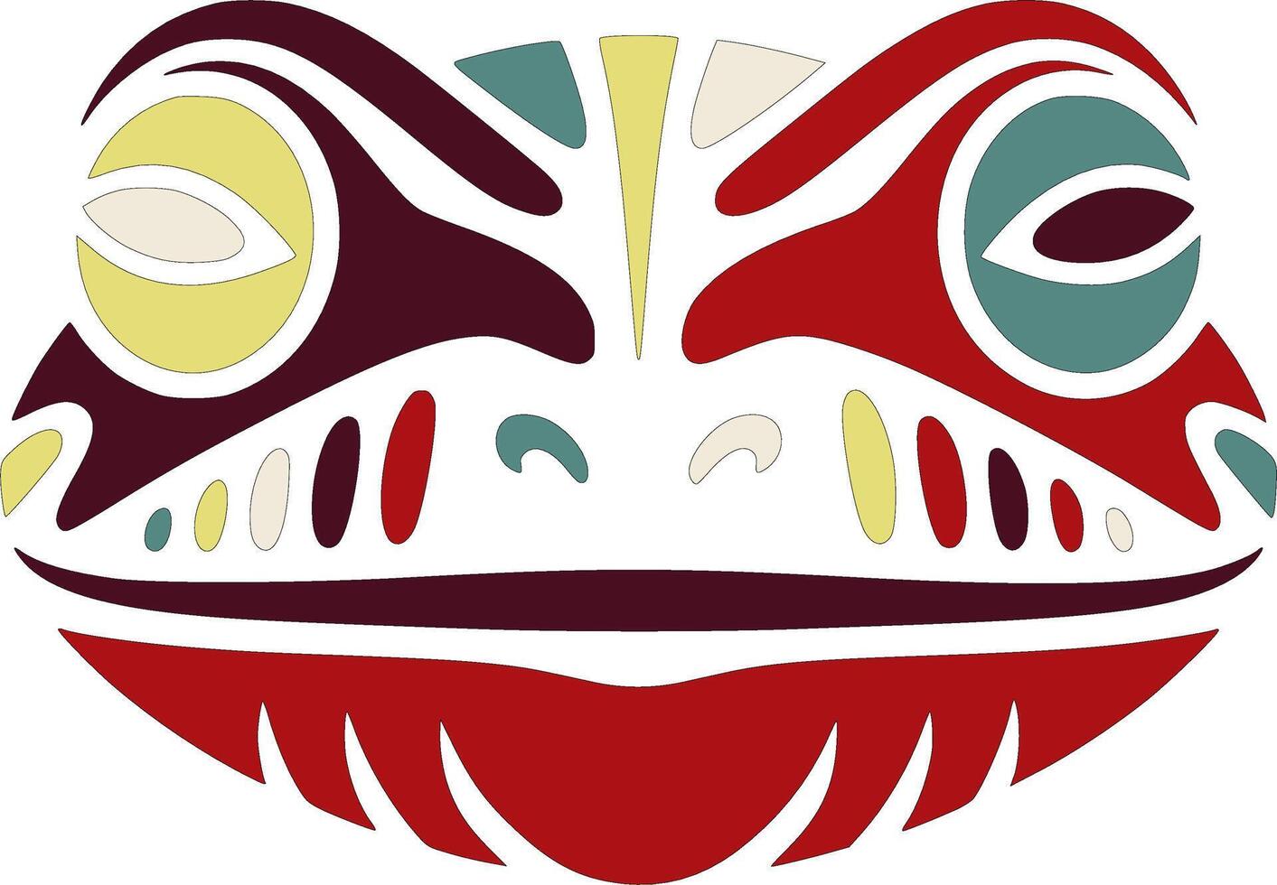 Iconic Redeyed Tree Frog Face Design vector