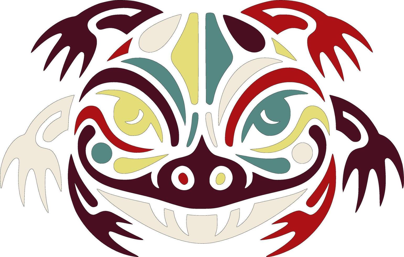 Iconic Tribal Fire Salamander Face Design vector