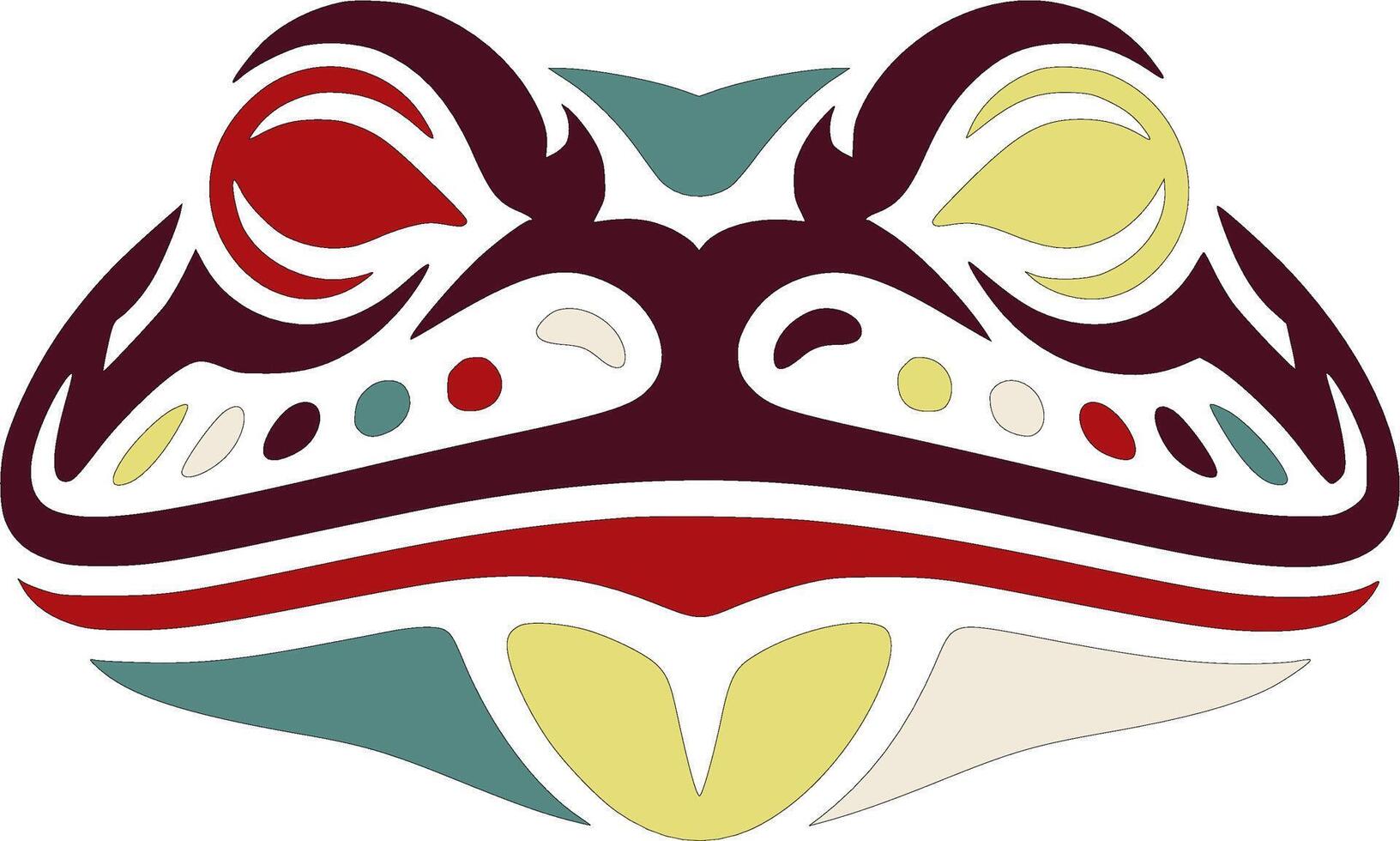 Mystical Tribal Goliath Frog Face Design vector