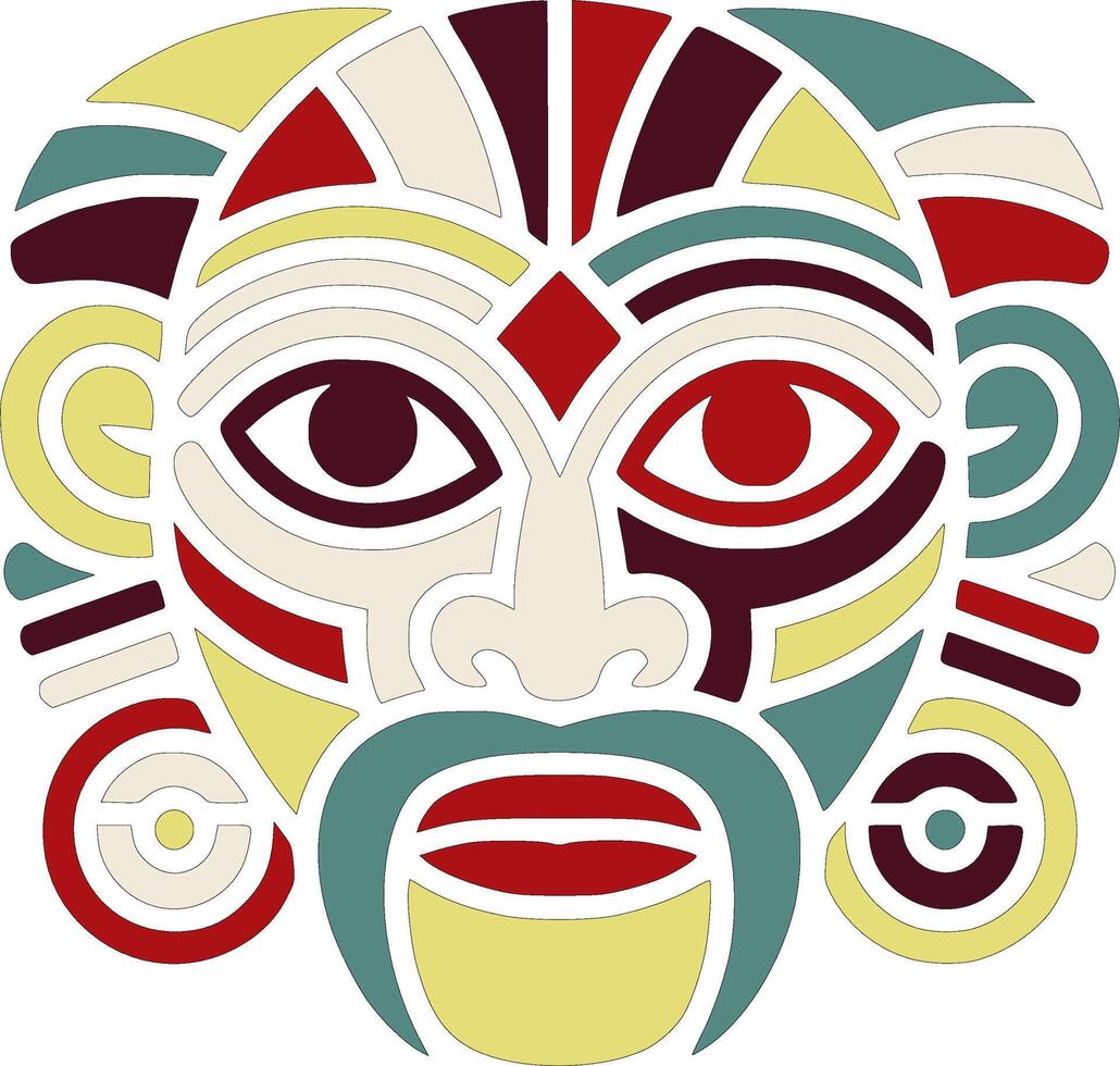Stylized Tribal Uakari Face Design vector