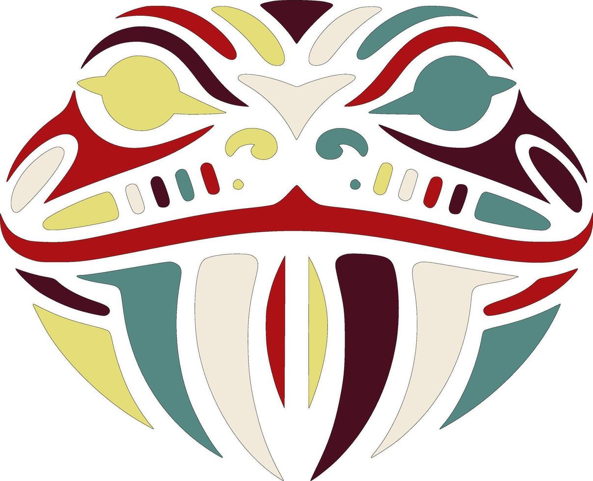 Ancient Tribal Goliath Frog Face Design vector