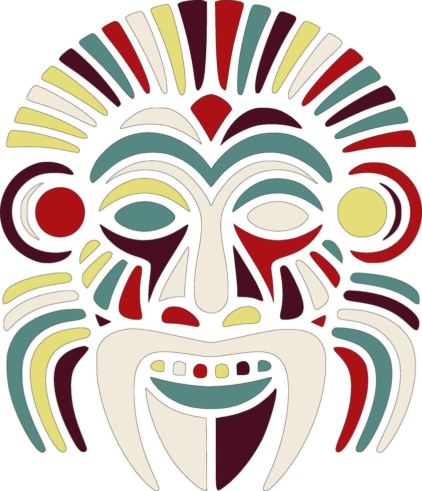 Mystical Stylized Tribal Uakari Face Design vector