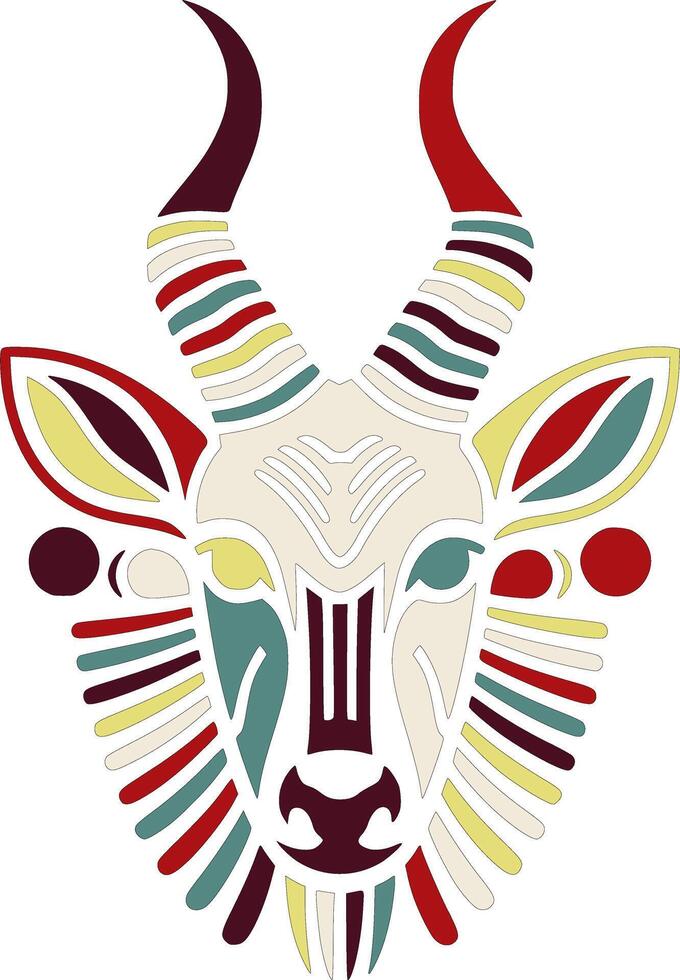 Stylized Tribal Grysbok Face Design vector