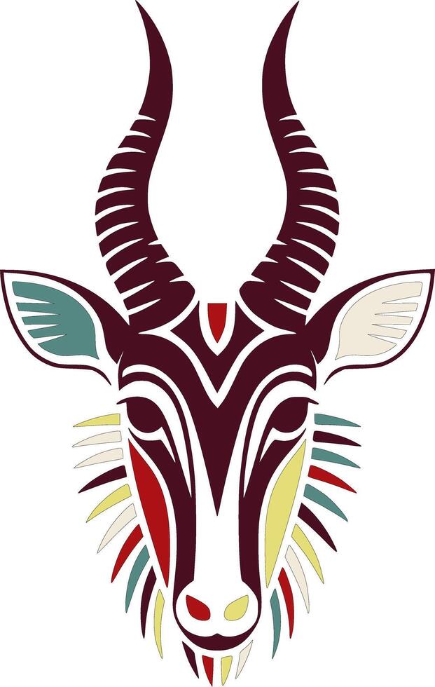 Stylized Tribal Oribi Face Design vector