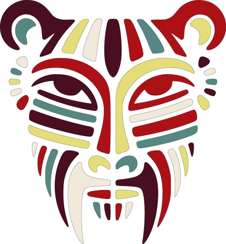 Ancient Stylized Tribal Oribi Face Design vector