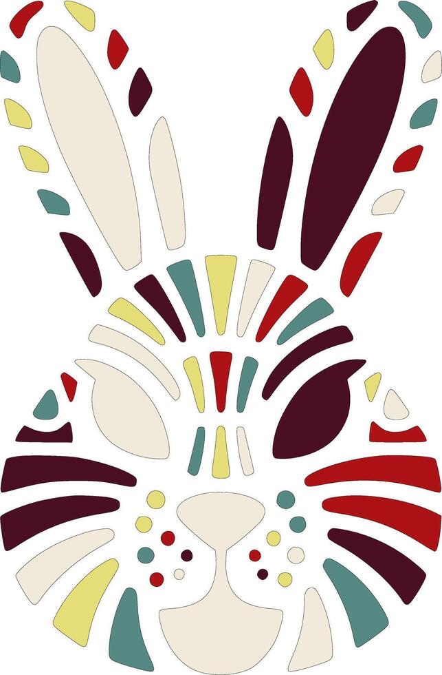 Tribal Volcano Rabbit Face Design vector
