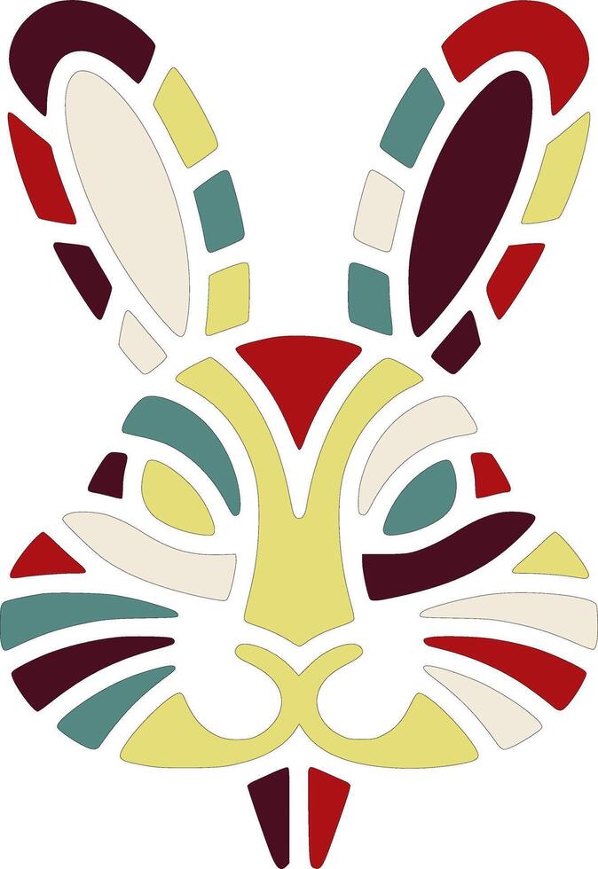 Tribal Swamp Rabbit Face Design vector