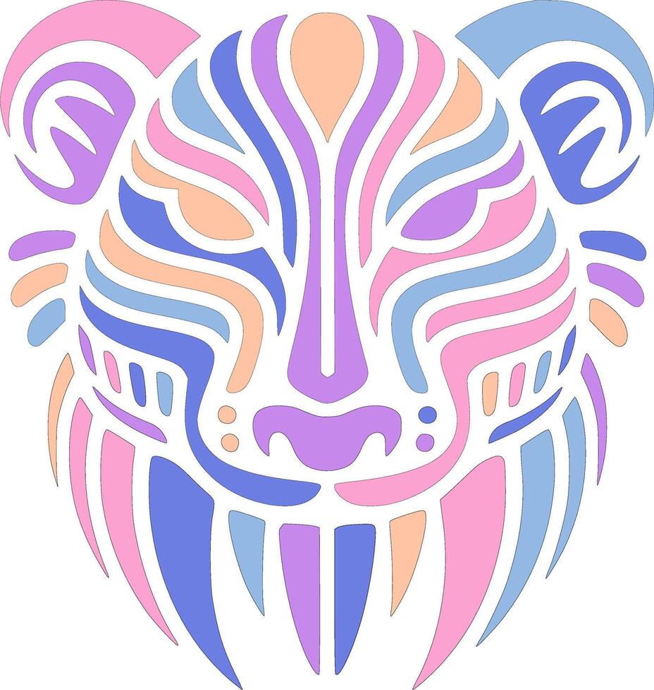 Iconic Stylized Tribal Tayra Face Design vector