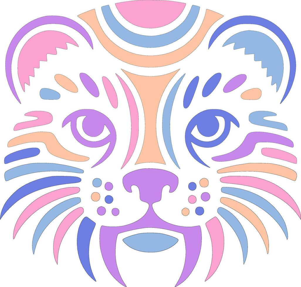 Tribal American Mink Face Design vector