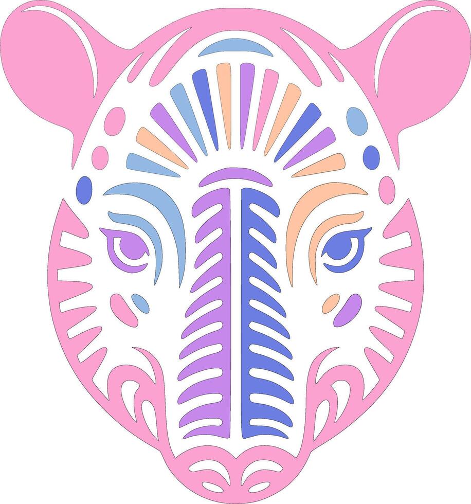 Iconic Tribal Malayan Tapir Face Design vector