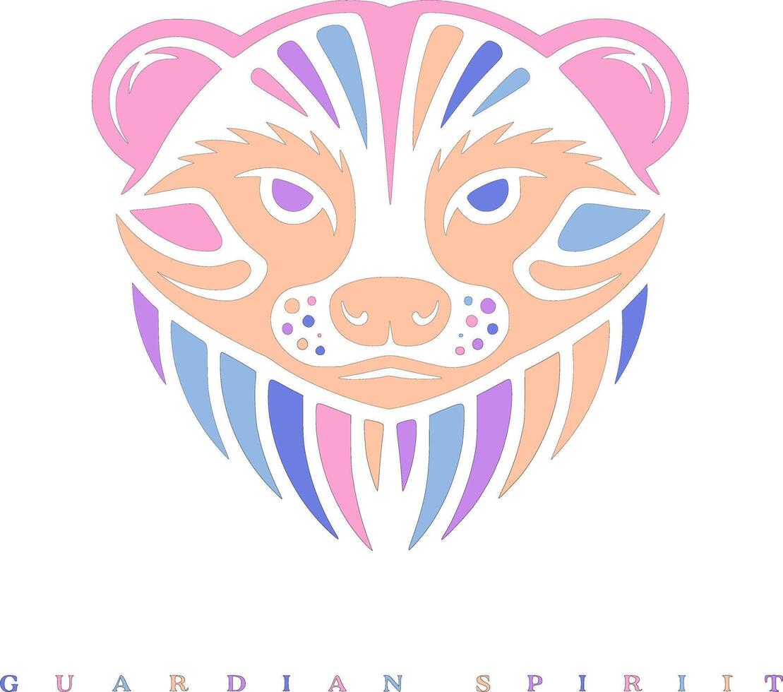Tribal Honey Badger Face Design vector
