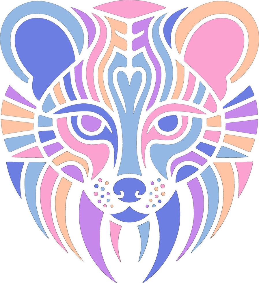 Stylized Tribal Genet Face Design vector