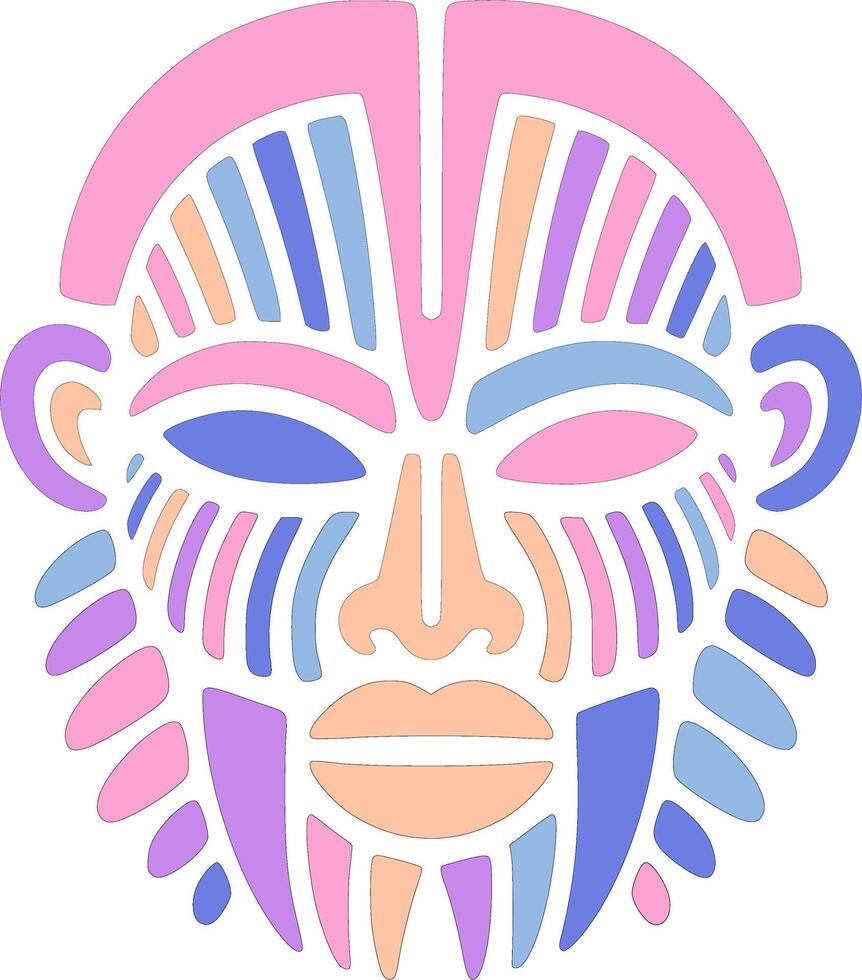 Mystical Stylized Tribal Tayra Face Design vector