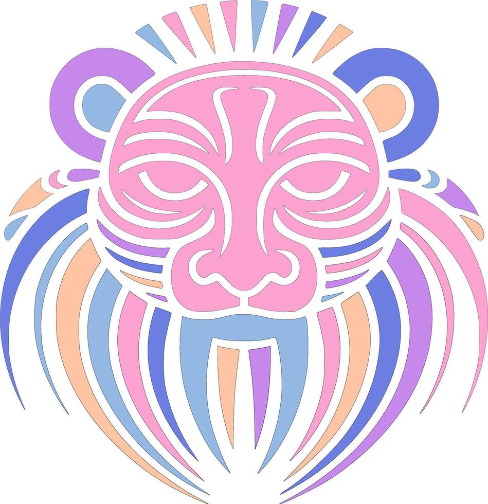 Ancient Stylized Tribal Tayra Face Design vector