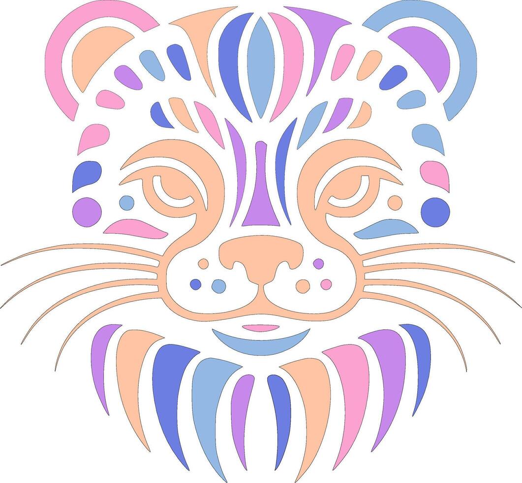 Iconic Tribal American Mink Face Design vector