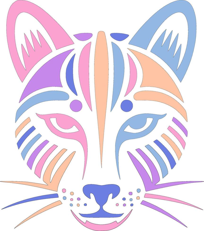 Iconic Stylized Tribal Sable Face Design vector