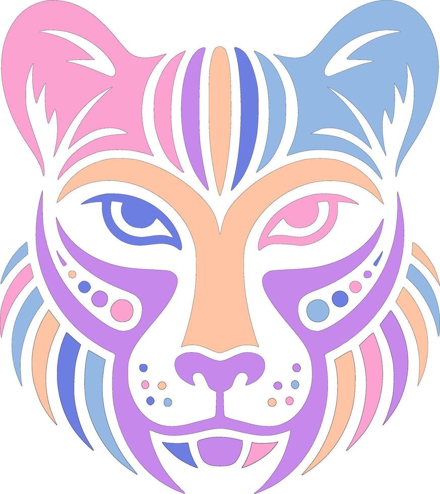 Mystical Stylized Tribal Sable Face Design vector