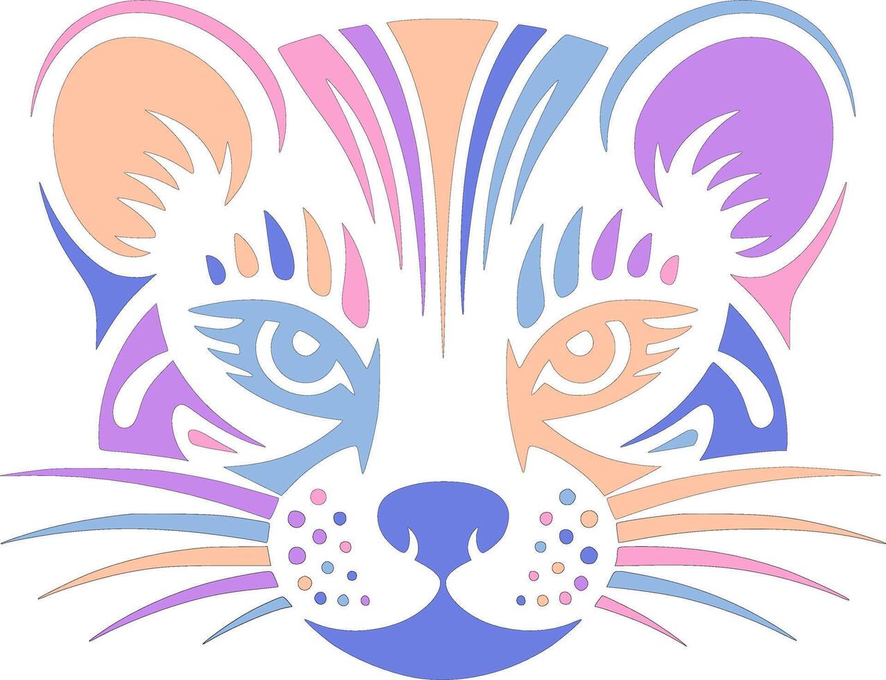 Stylized Tribal Marten Face Design vector