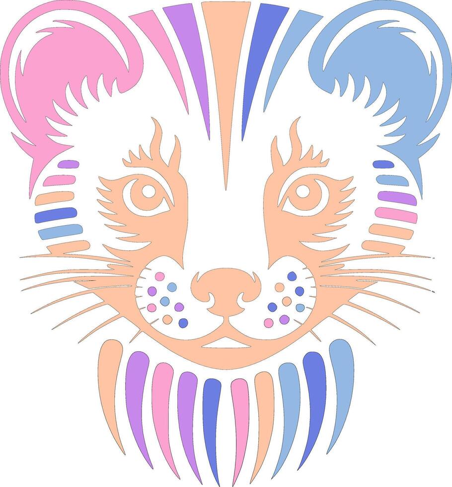 Iconic Stylized Tribal Marten Face Design vector