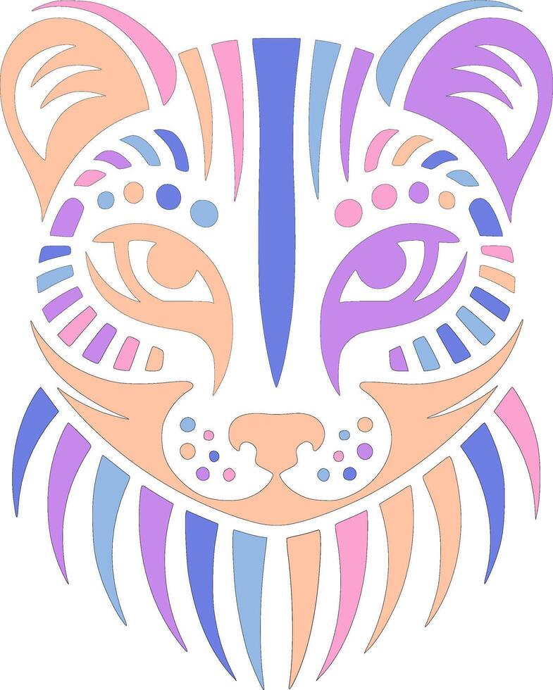 Mystical Stylized Tribal Ermine Face Design vector