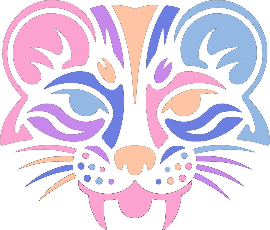 Iconic Stylized Tribal Weasel Face Design vector