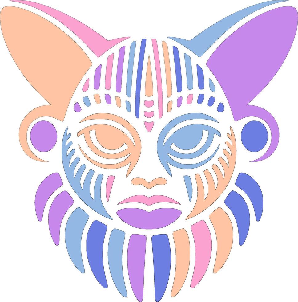 Tribal Bush Baby Face Design vector