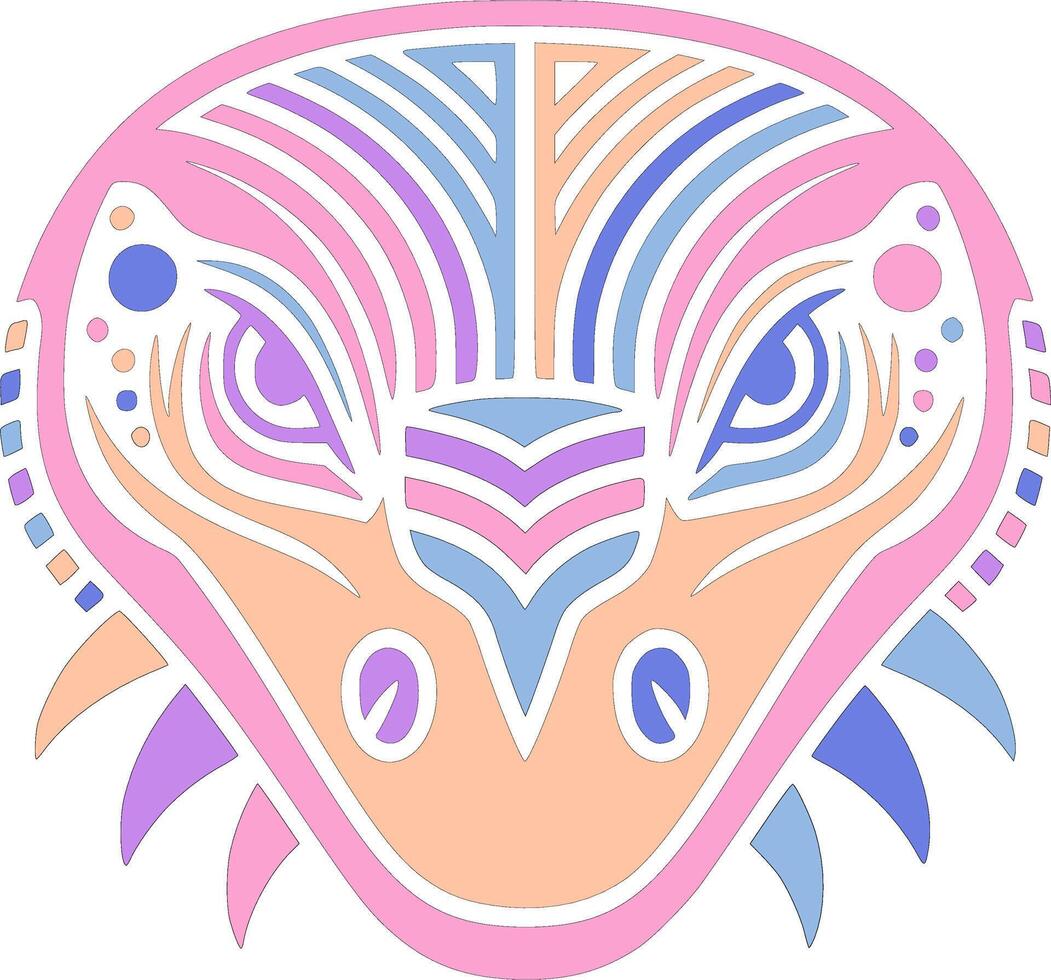 Mystical Tribal Monitor Lizard Face Design vector