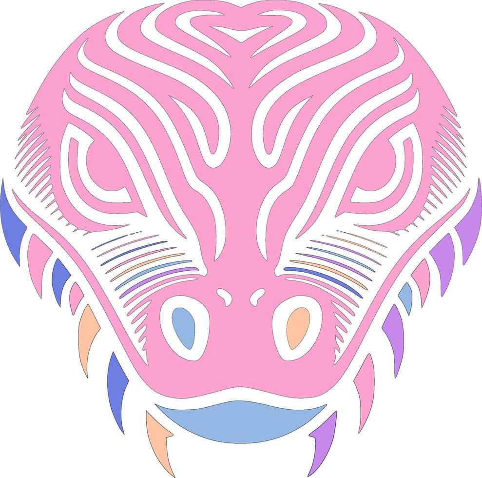 Ancient Tribal Monitor Lizard Face Design vector