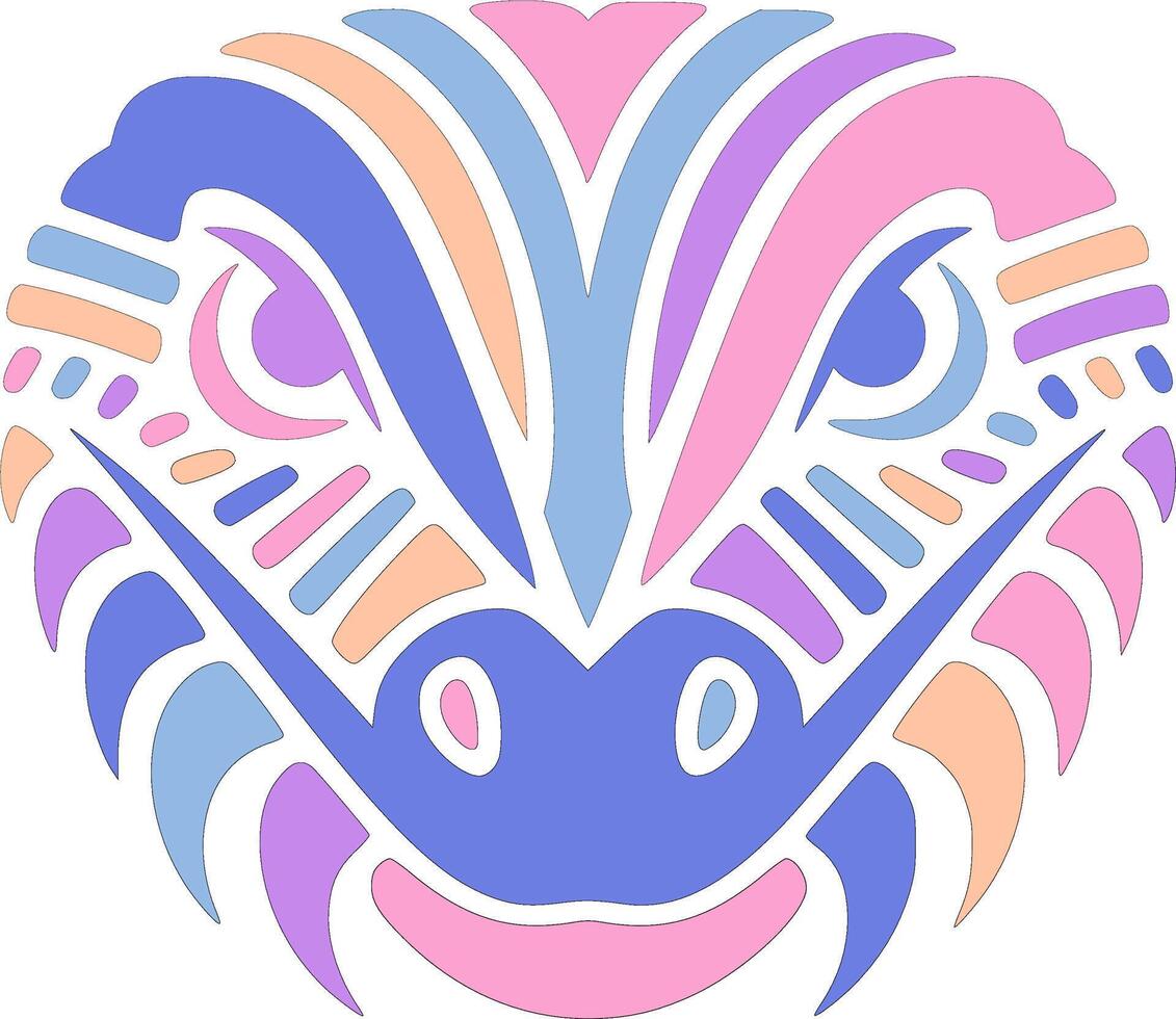 Iconic Tribal Monitor Lizard Face Design vector