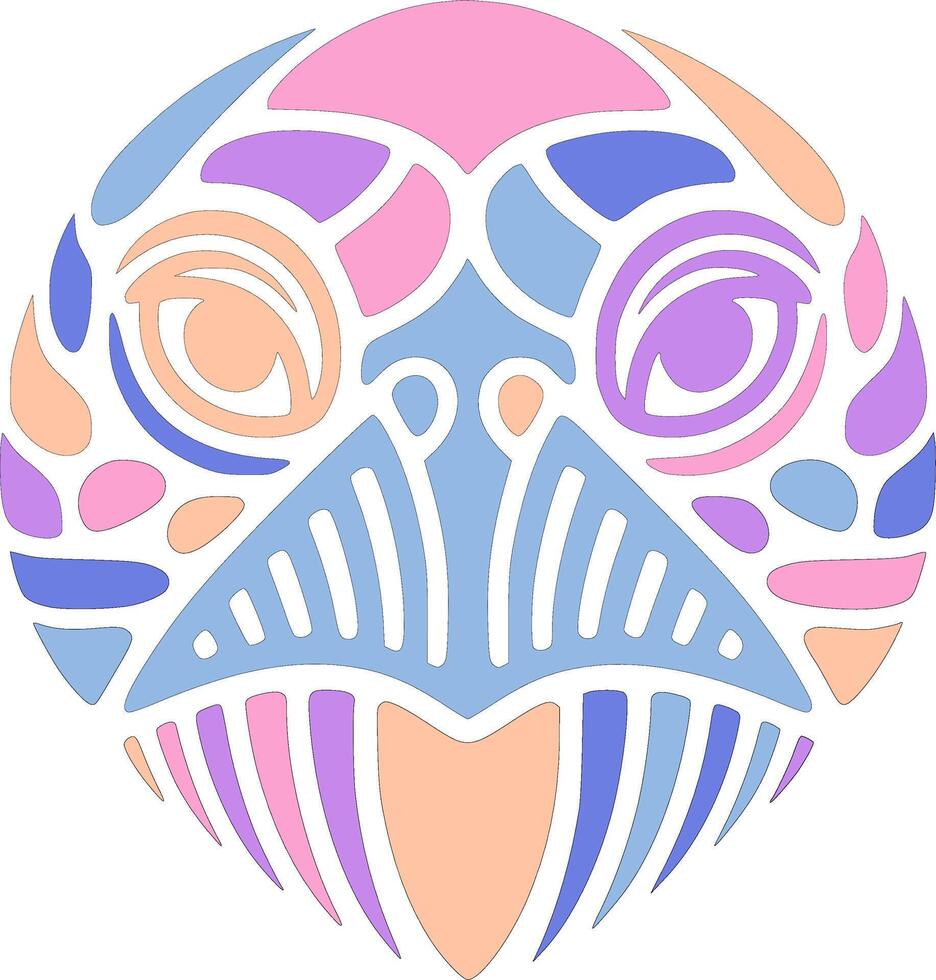 Ancient Tribal Hawksbill Turtle Face Design vector