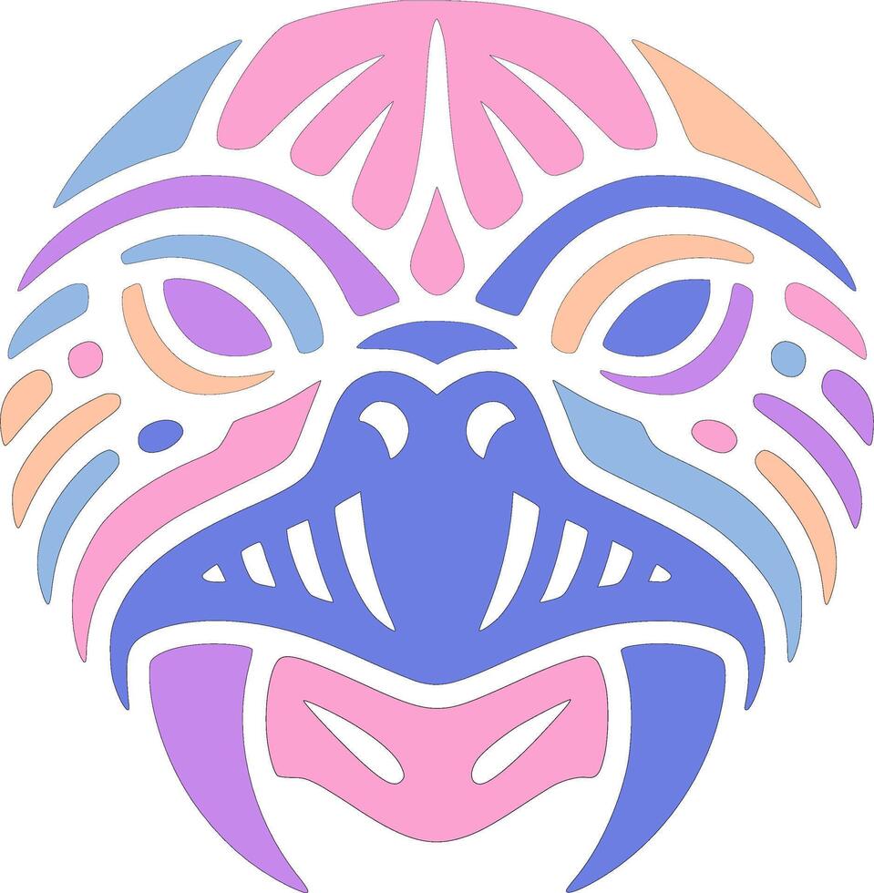 Ancient Tribal Loggerhead Turtle Face Design vector