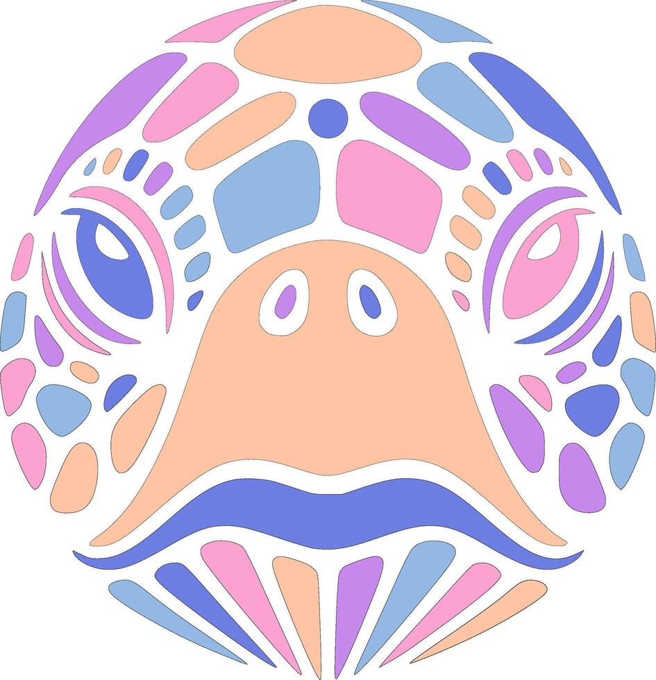 Green Sea Turtle Face Design vector