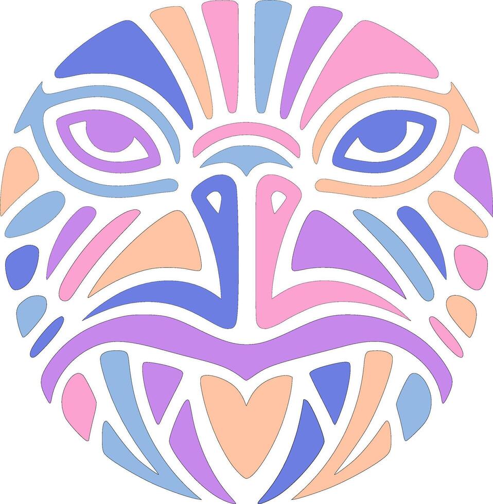 Mystical Tribal Loggerhead Turtle Face Design vector