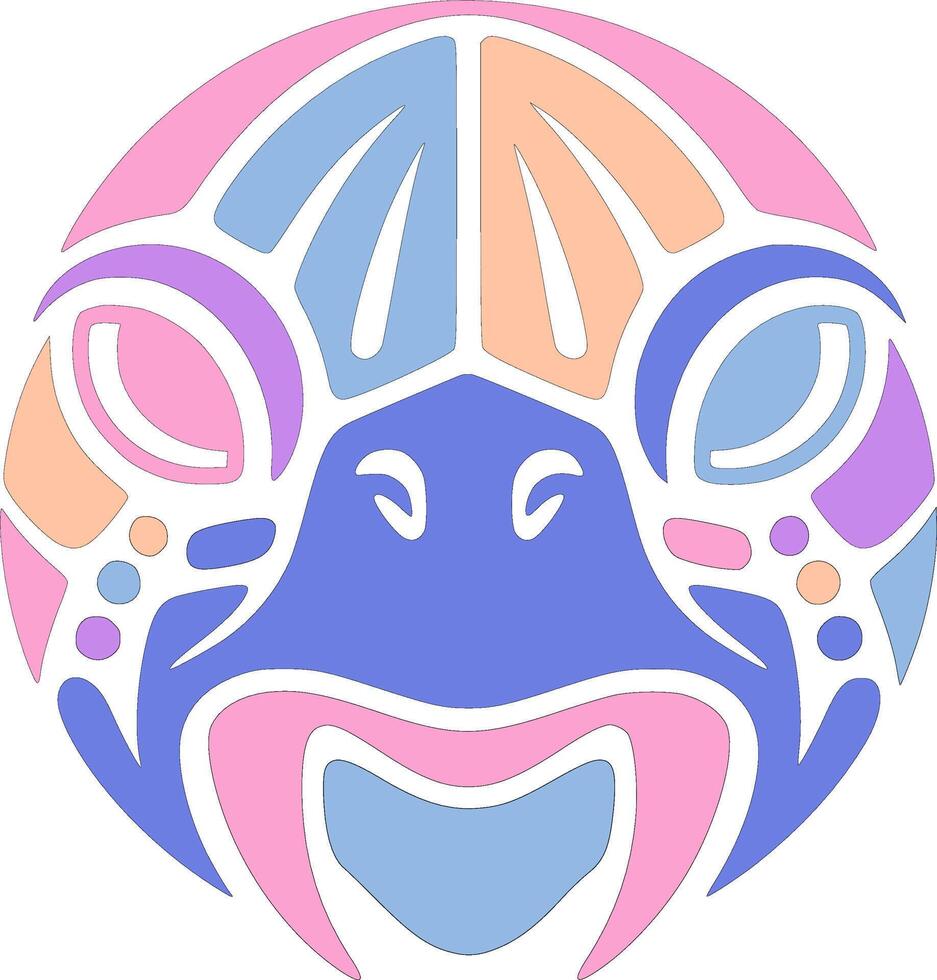 Iconic Green Sea Turtle Face Design vector