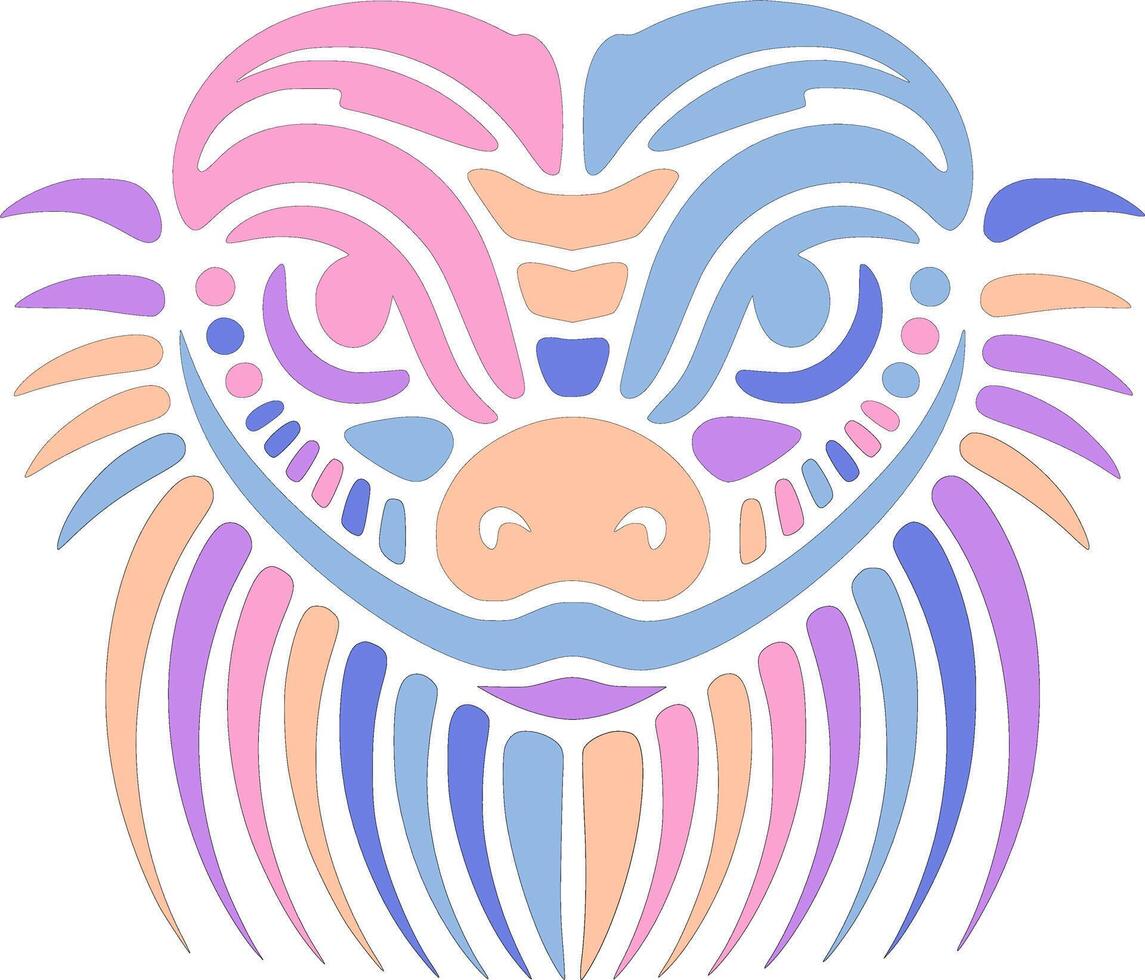 Elegant Tribal Basilisk Lizard Face Design vector